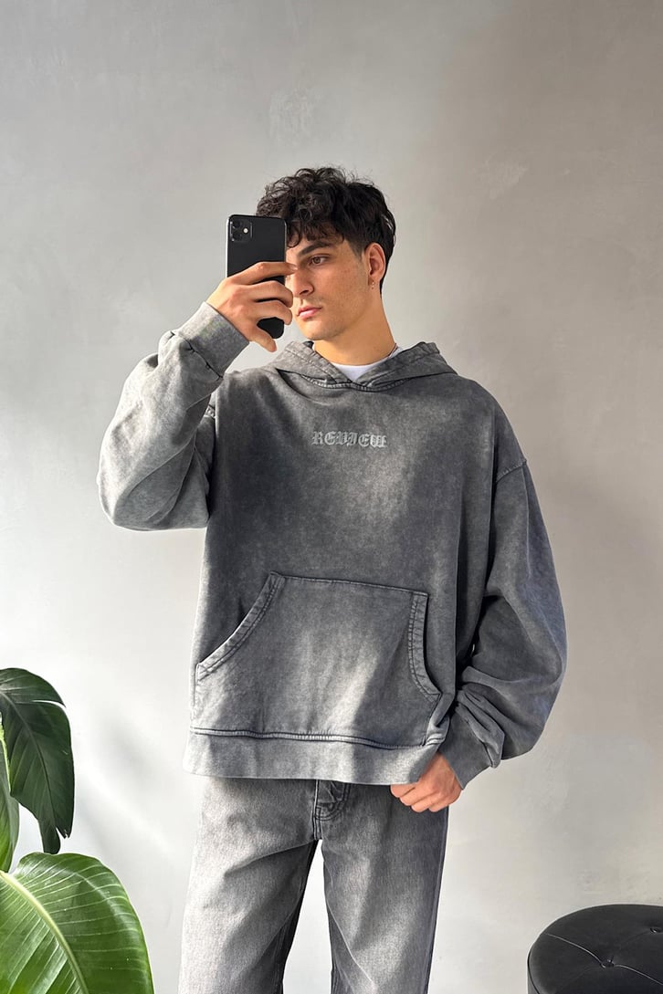 Sırt Baskılı Oversize Hoodie