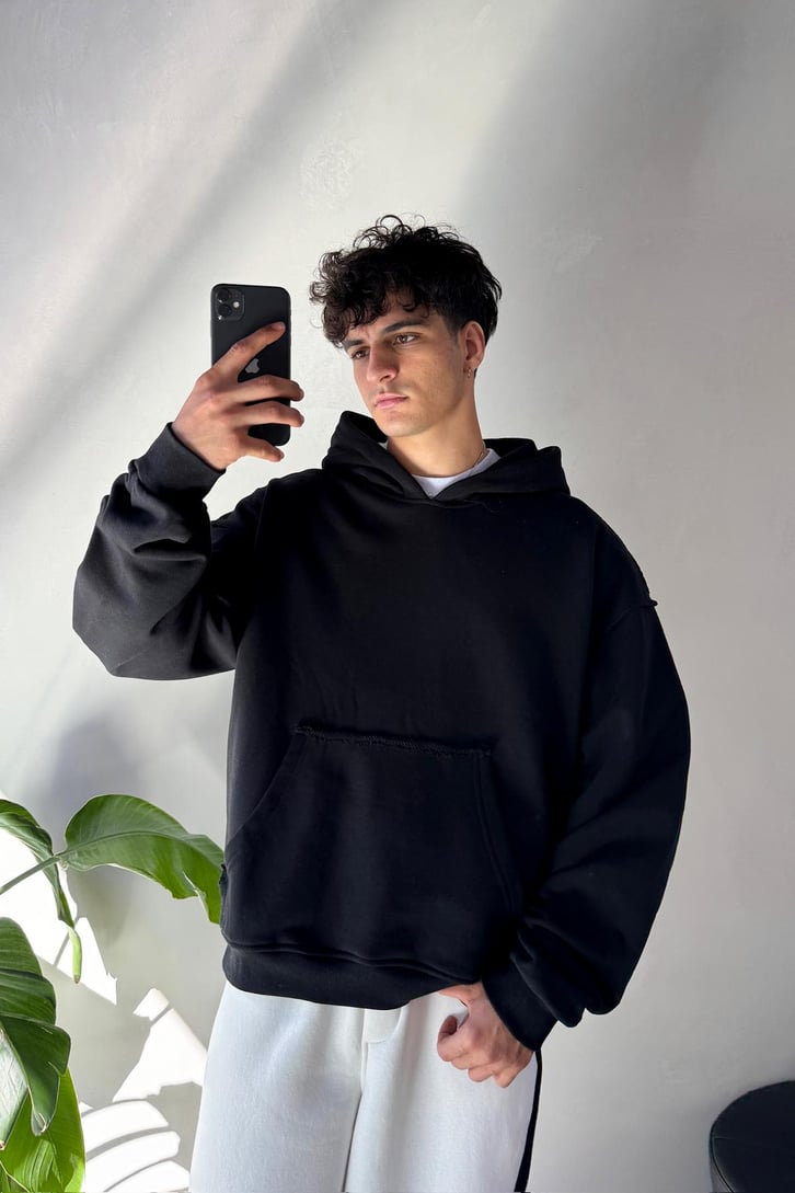 Sırt Baskılı Oversize Hoodie