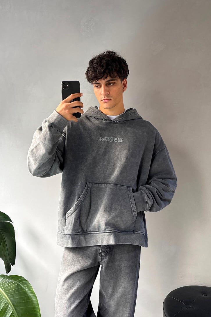 Sırt Baskılı Oversize Hoodie