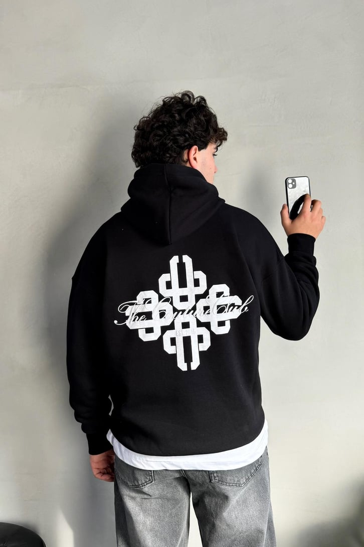 Sırt Baskılı Oversize Hoodie
