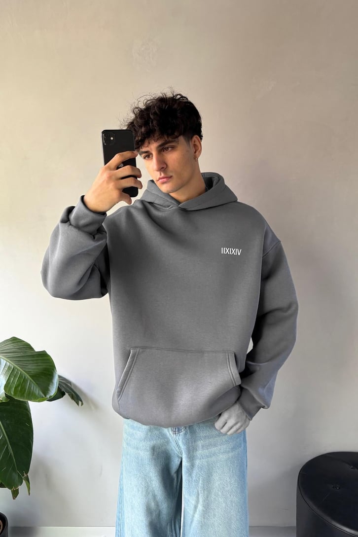 Sırt Baskılı Oversize Hoodie