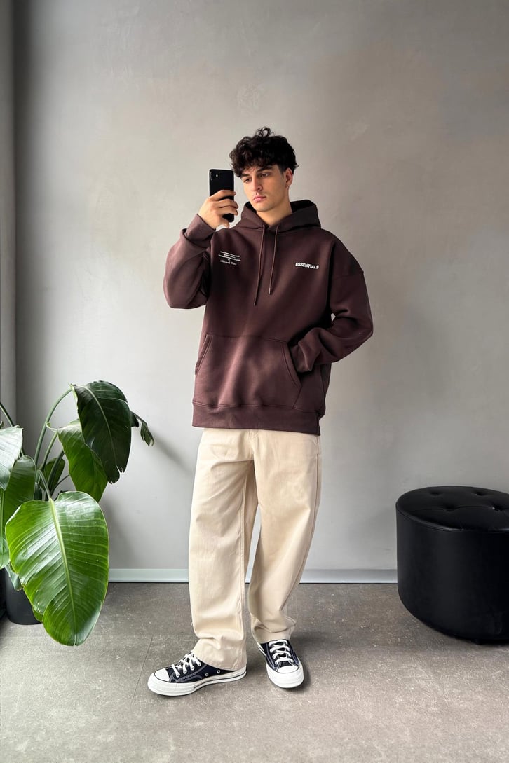 Sırt Baskılı Oversize Hoodie