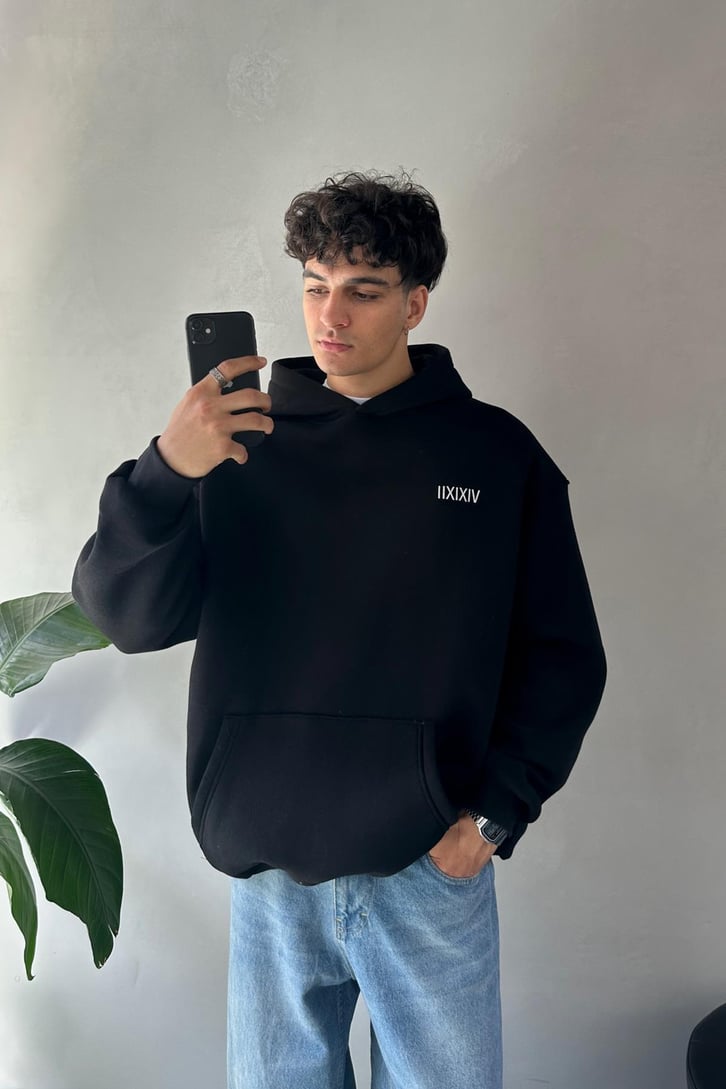 Sırt Baskılı Oversize Hoodie