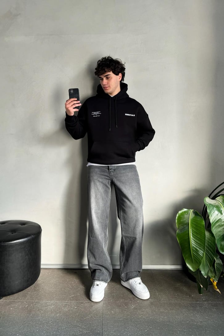 Sırt Baskılı Oversize Hoodie