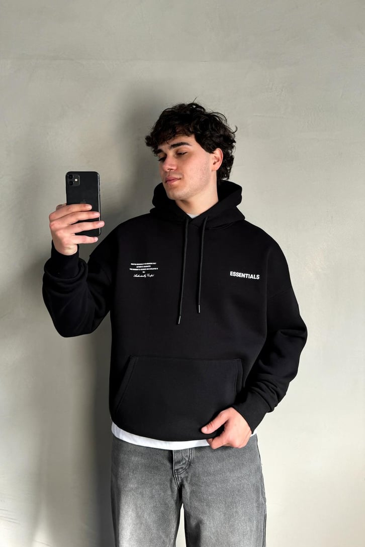 Sırt Baskılı Oversize Hoodie