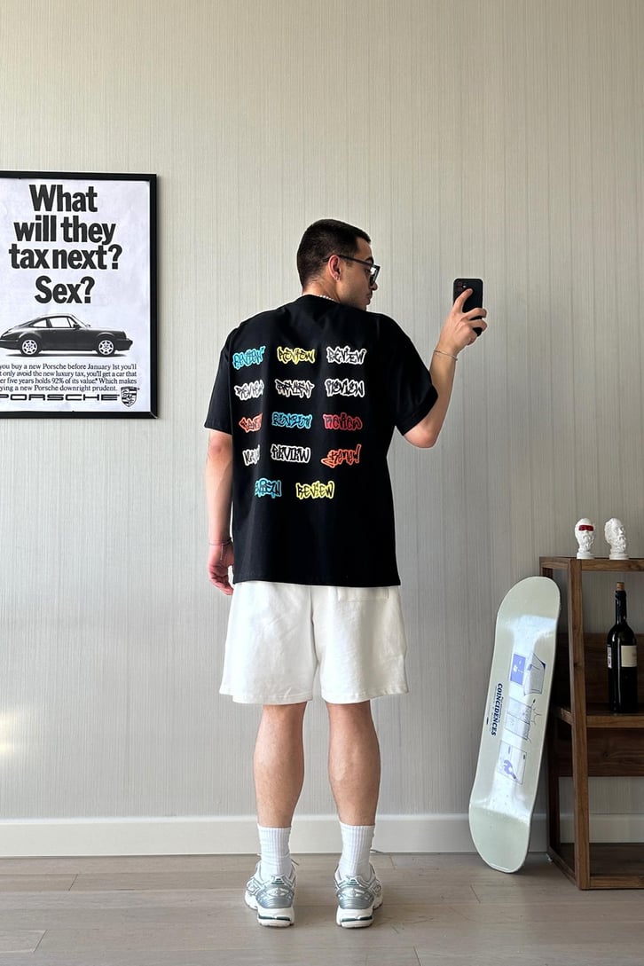 Sırt Baskılı Oversize Tişört