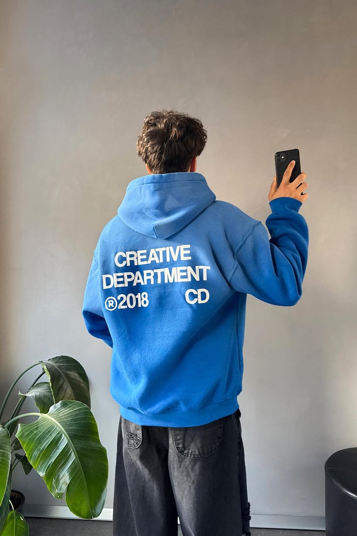 Sırt Detay Baskılı Oversize Hoodie