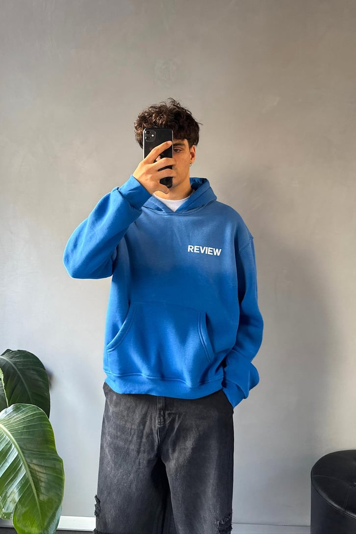 Sırt Detay Baskılı Oversize Hoodie