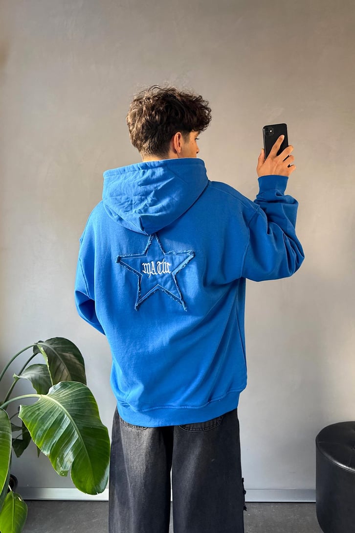 Sırt Detay Review Nakışlı Oversize Hoodie