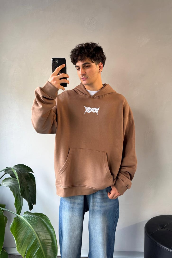 Sırt Detay Rw Nakışlı Oversize Hoodie