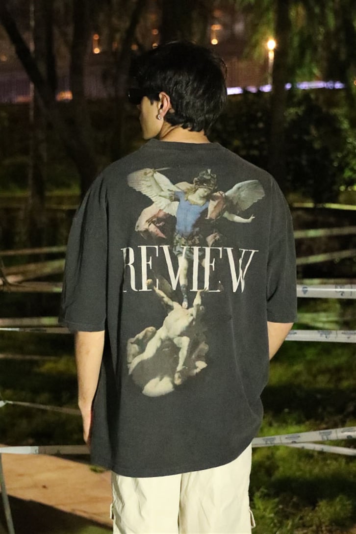 Sırt Melek Baskılı Antrasit Tshirt