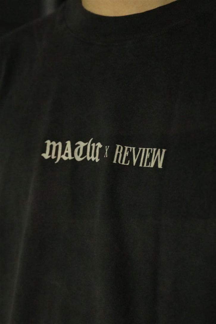 Sırt Melek Baskılı Yıkamalı Antrasit Tshirt
