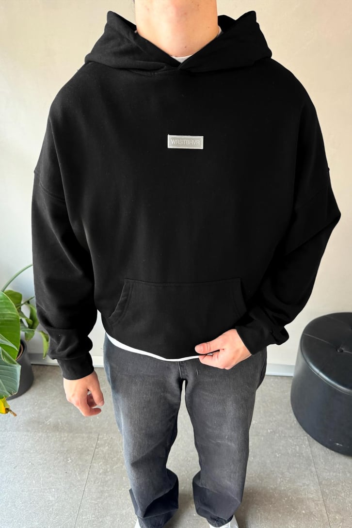Sırt Nakışlı Oversize Hoodie