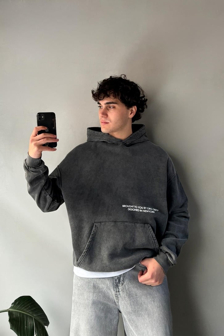 Sırt Original Studio Baskılı Oversize Hoodie