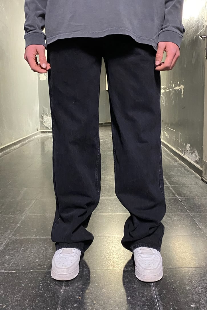 Siyah Basic Losse Fit Jean