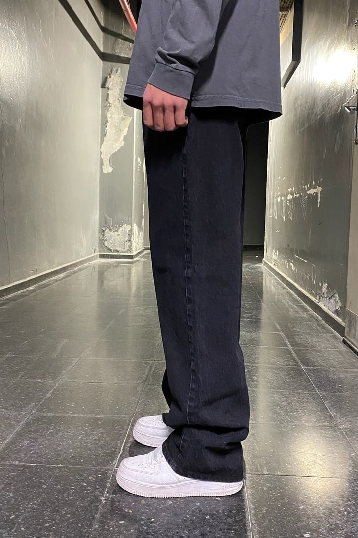 Siyah Basic Losse Fit Jean
