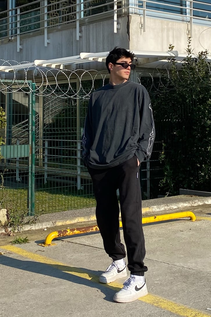Siyah Basic Oversize Sweatpant