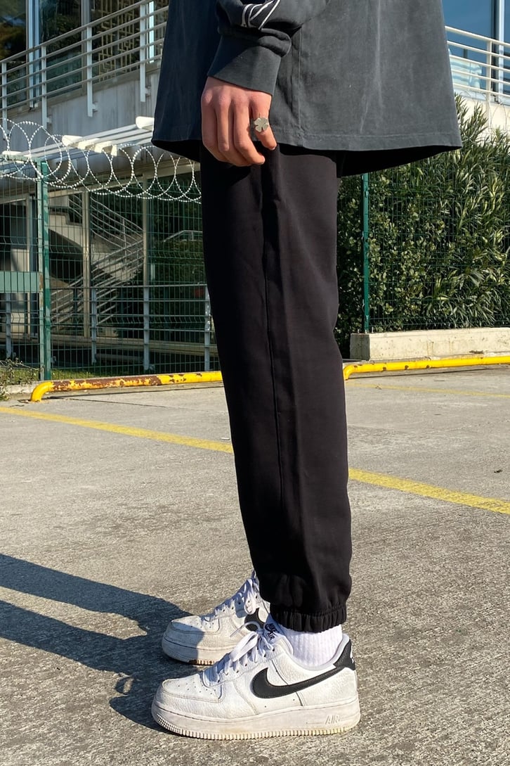 Siyah Basic Oversize Sweatpant