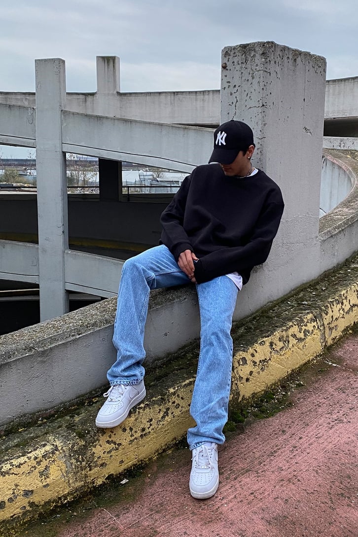 Siyah Basic Oversize Sweatshirt