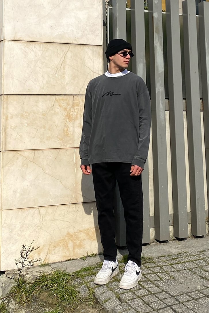 Siyah Carrot Fit Basic Pant