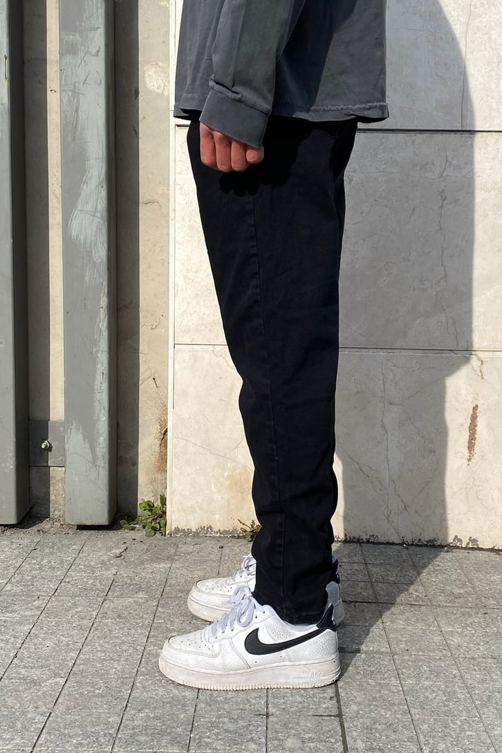 Siyah Carrot Fit Basic Pant