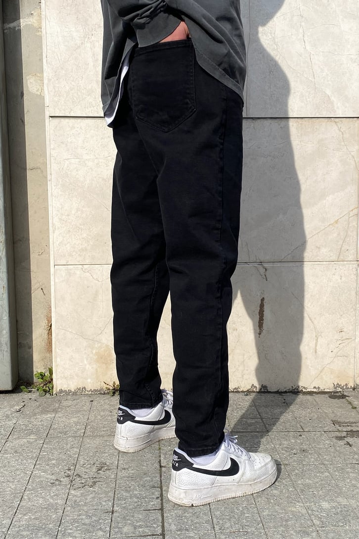 Siyah Carrot Fit Basic Pant