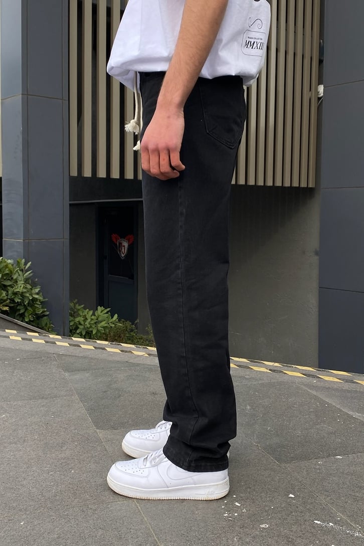Siyah İp Detay Losse Fit Pant