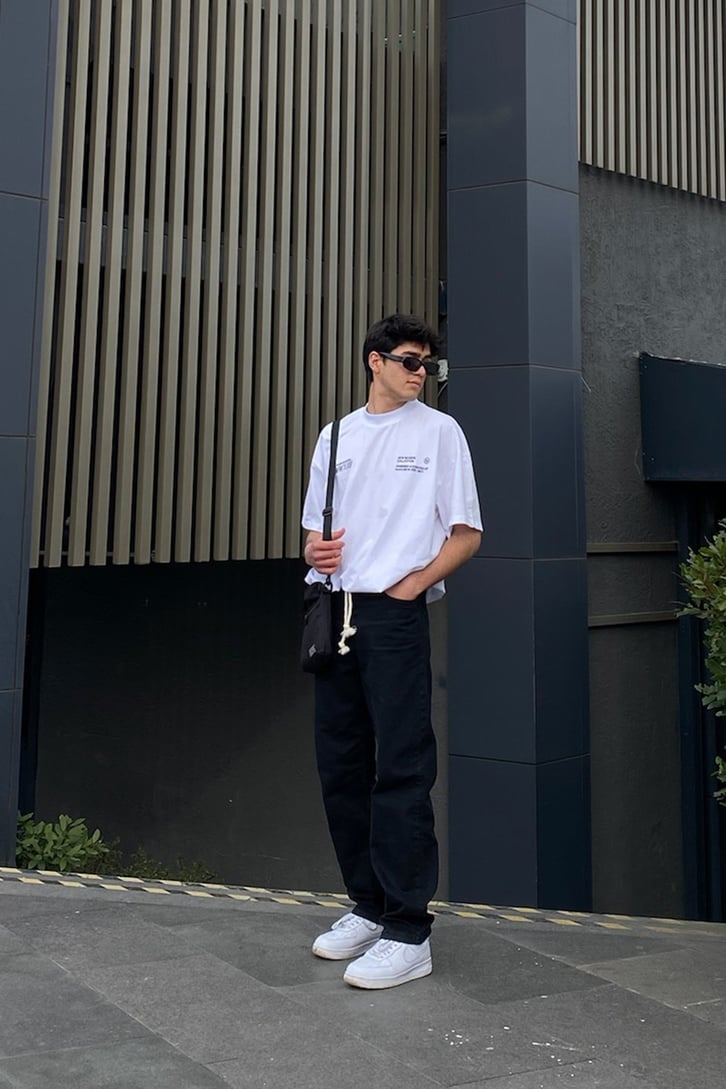 Siyah İp Detay Losse Fit Pant