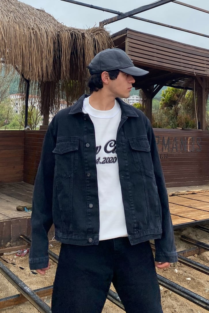 Siyah Regular Fit Kot Ceket