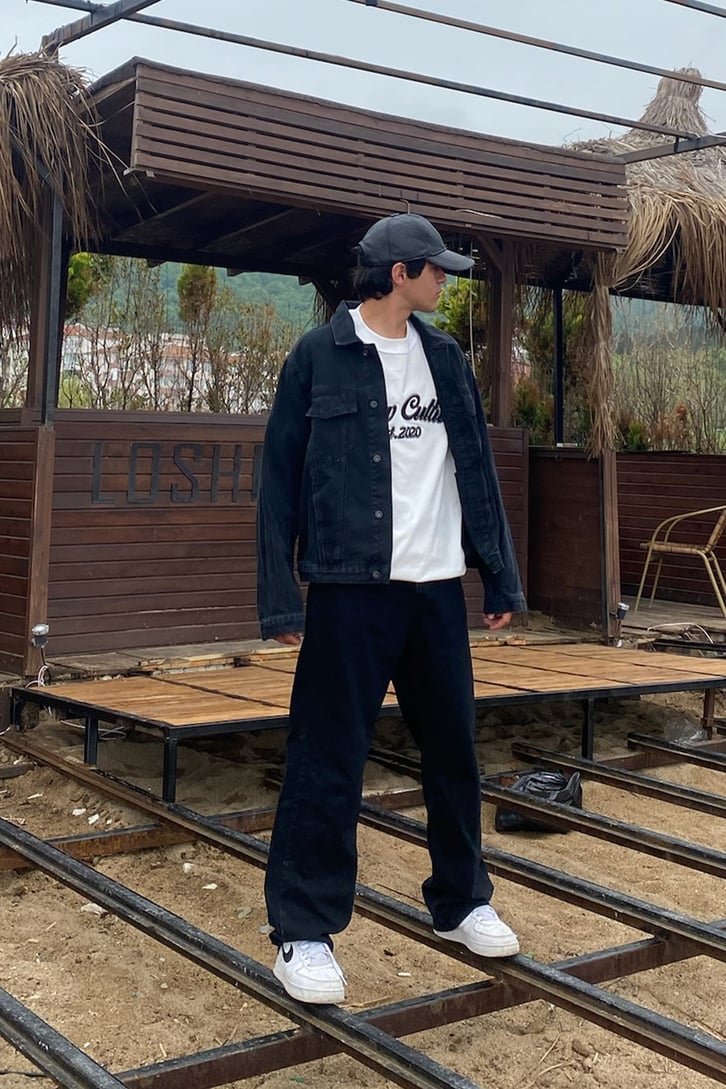 Siyah Regular Fit Kot Ceket