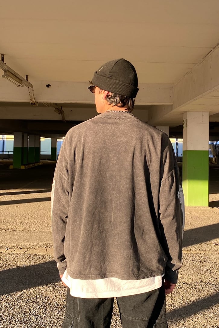 Skelaton Printed Oversize Longsleeve Tee