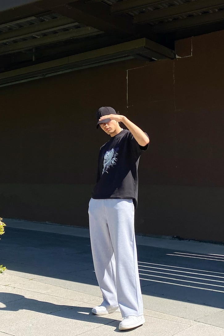 Skeleton Baskılı Siyah Oversize Tshirt
