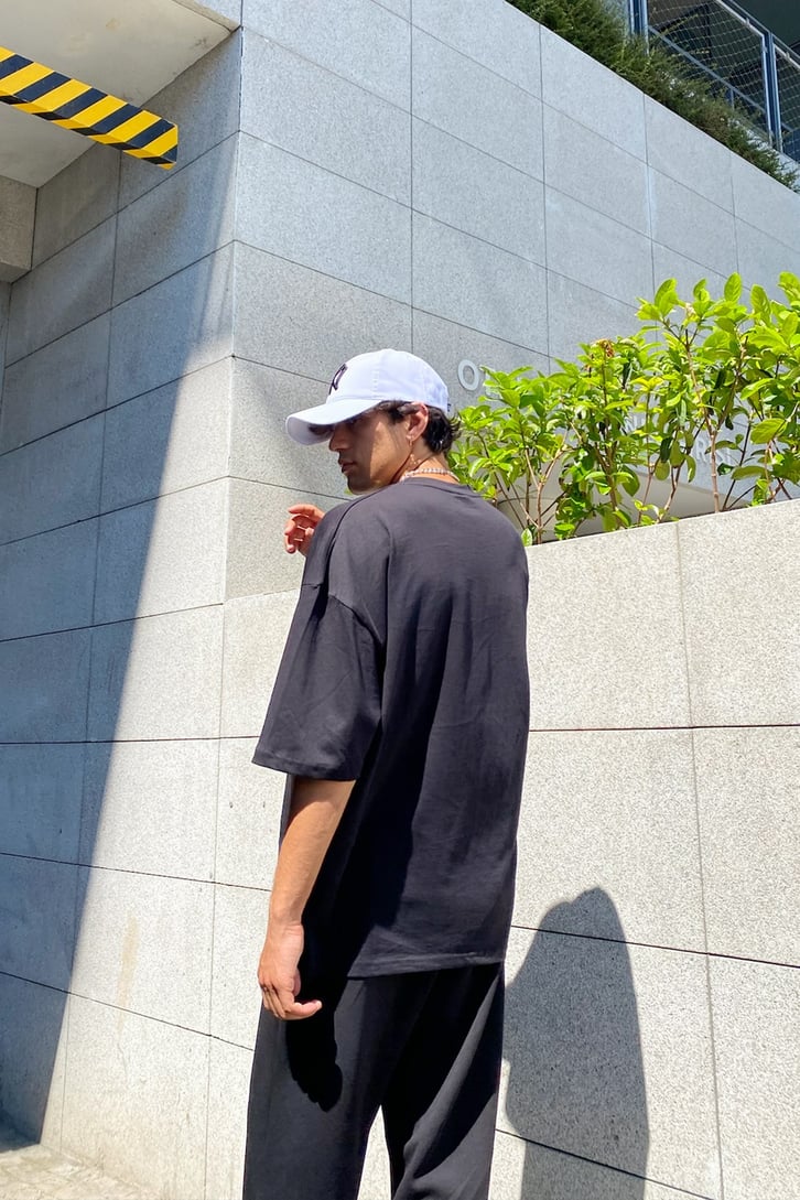 Skeleton Baskılı Siyah Oversize Tshirt