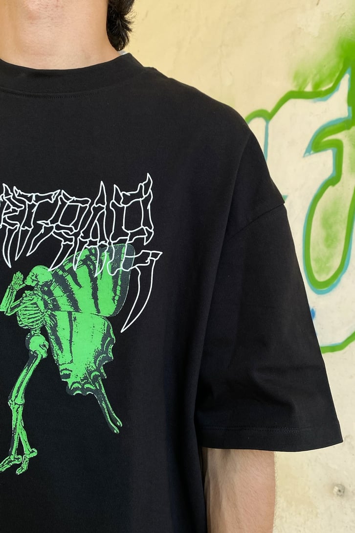 Skeleton Oversize Siyah Tshirt