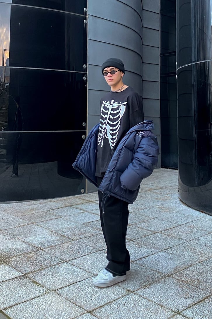 Skeleton Printed Oversize Tshirt