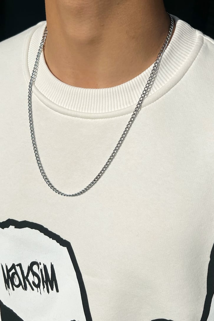 Skeletton Baskılı Beyaz Oversize Sweatshirt