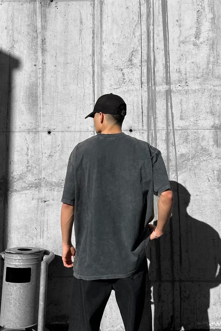 Skull Island Acid Wash Oversize Tişört