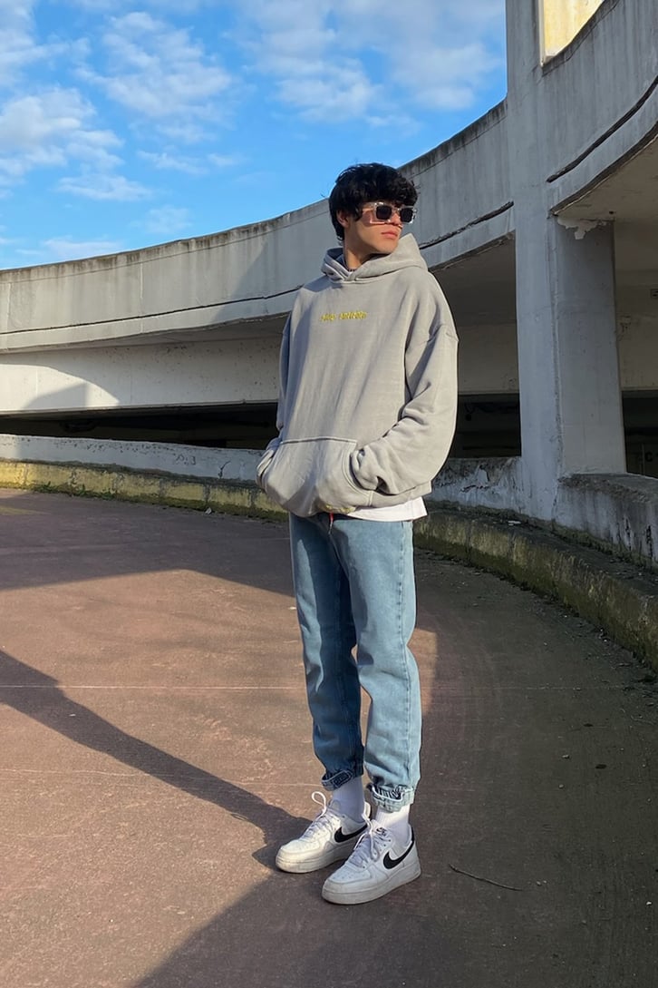Sky Blue Cırtlı Paça Jogger Pants