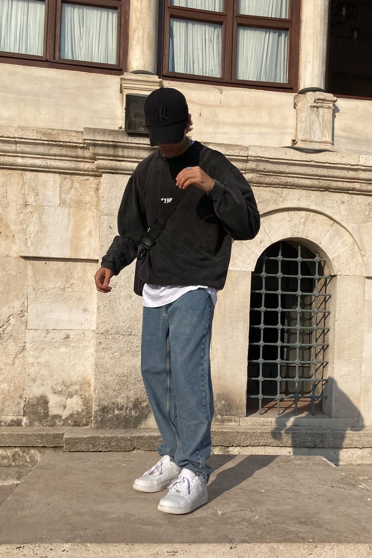 Sky Printed Oversize Hoodie