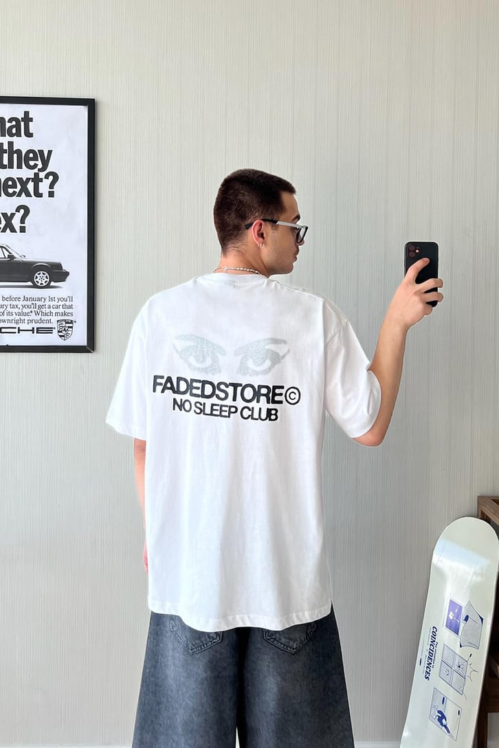 Sleepless Baskılı Oversize Tişört