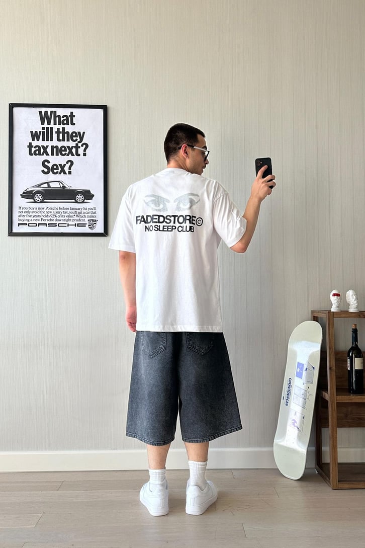 Sleepless Baskılı Oversize Tişört