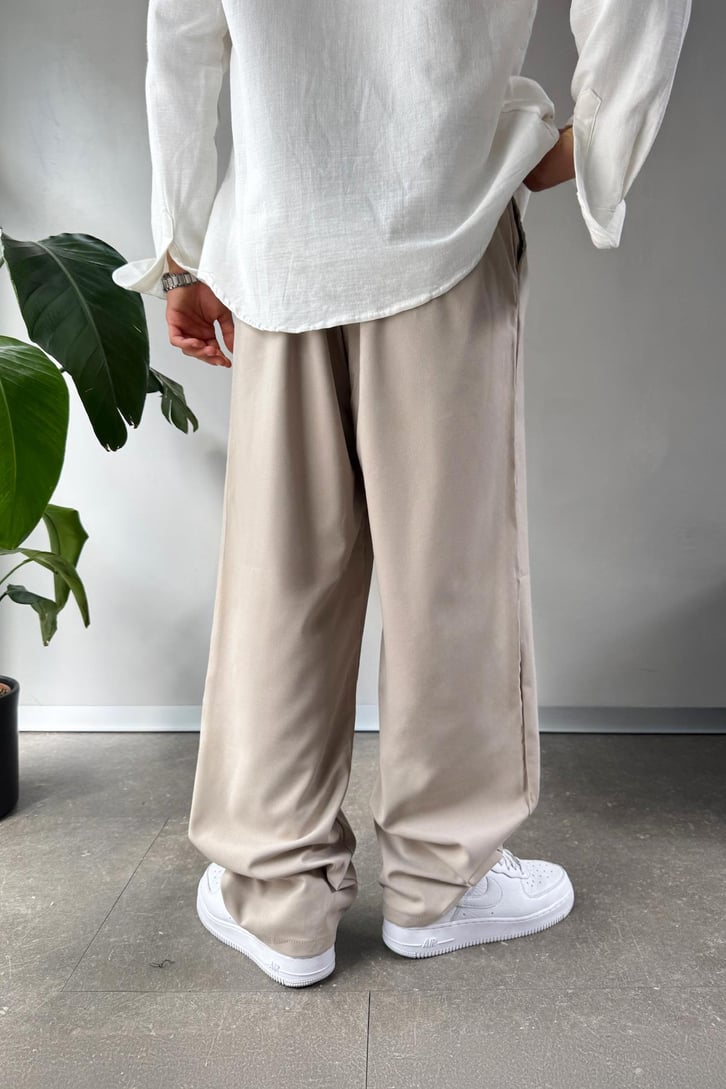 Smart Casual Bej Kumaş Pantolon