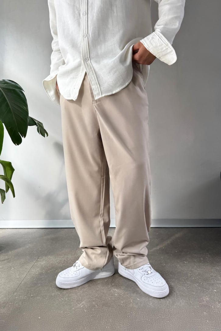 Smart Casual Bej Kumaş Pantolon