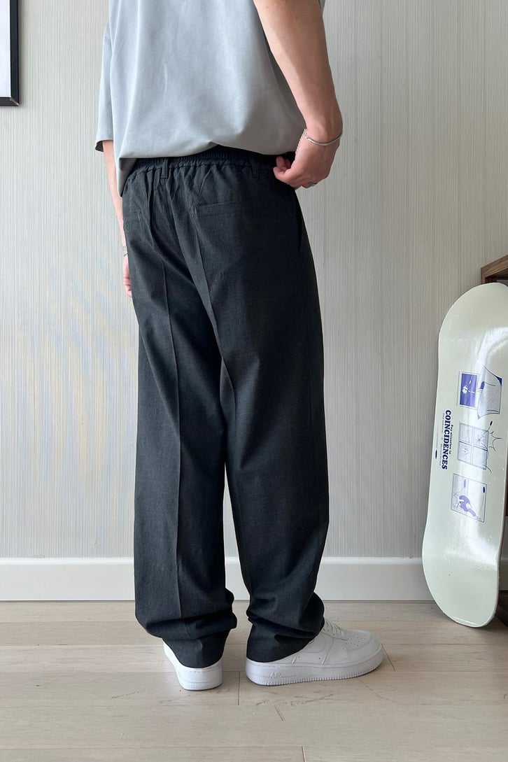 Smart Casual Koyu Gri Kumaş Pantolon