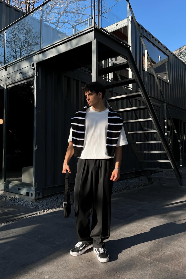 Smart Casual Siyah Kumaş Pantolon