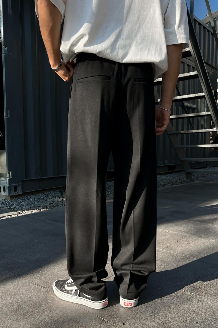 Smart Casual Siyah Kumaş Pantolon