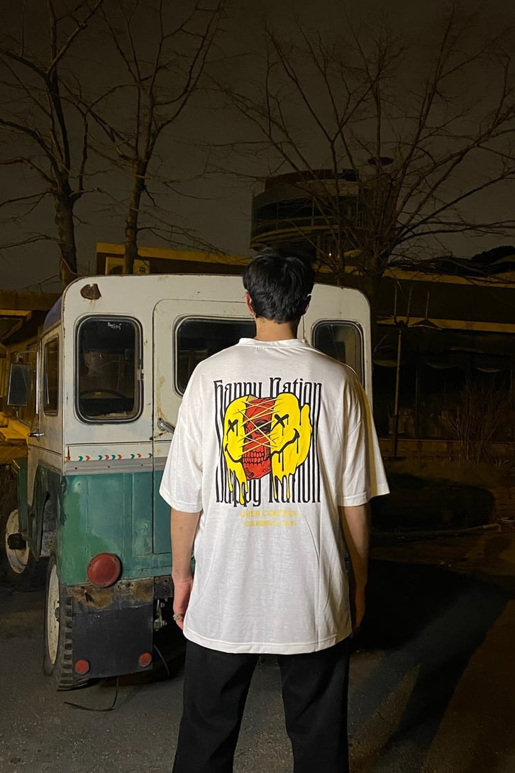 Smile or Death Oversize Printed Tshirt