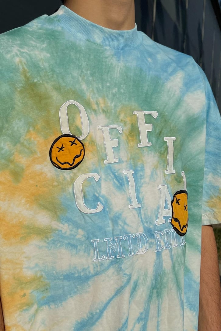 Smiley Batik Desen Oversize Tshirt