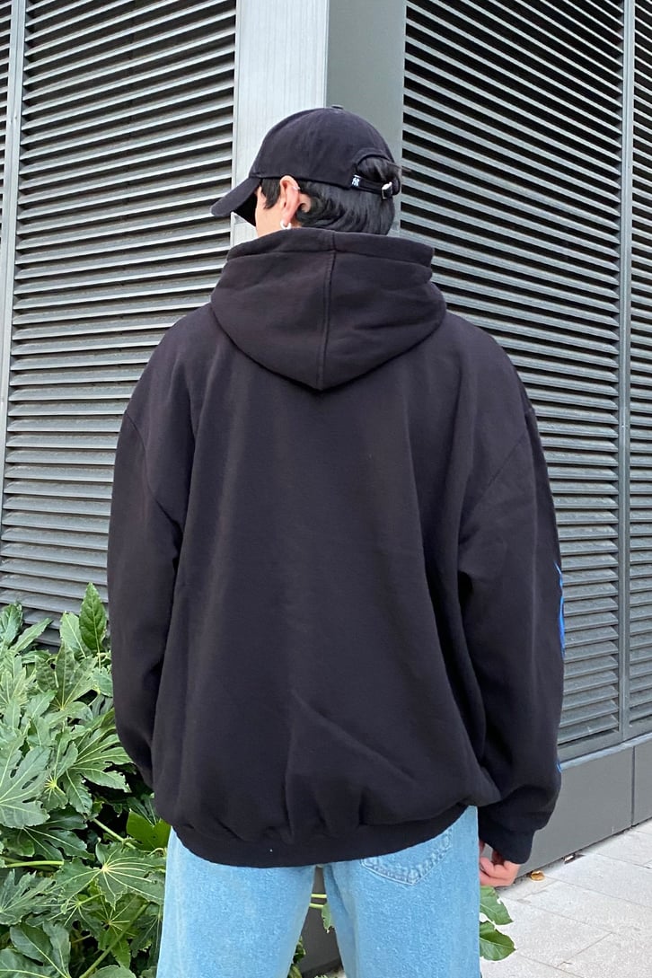 Smite Arm Effect Printed Oversize Hoodie