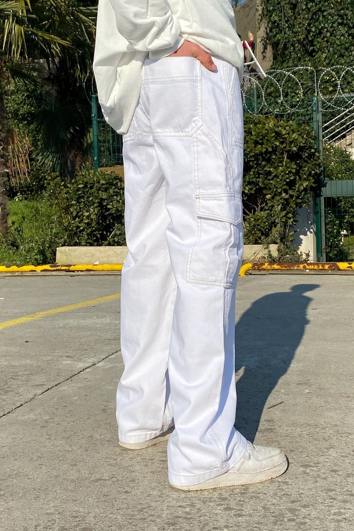 Snow White Cargo Pocket Skate Pant